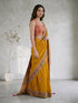 Women's Yellow Cotton-Silk Ethnic Motifs Saree With Unstitched Blouse Piece