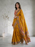 Women's Yellow Cotton-Silk Ethnic Motifs Saree With Unstitched Blouse Piece