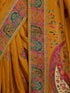 Women's Yellow Cotton-Silk Ethnic Motifs Saree With Unstitched Blouse Piece