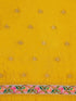 Women's Yellow Art Silk Floral Print Saree With Unstitched Blouse Piece