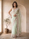 Pastel Green Georgette Embroidered Sequin Saree