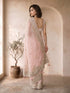 Women's Pink Georgette Embroidered Saree With Unstitched Blouse Piece