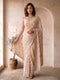 Peach Georgette Embroidered Saree with Blouse Piece