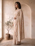 Women's Peach Georgette Embroidered Saree With Unstitched Blouse Piece