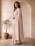 Women's Pink Georgette Embroidered Saree With Unstitched Blouse Piece
