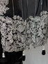 Women's Black Synthetic Embroidered Saree With Ready Blouse