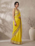 Women's Yellow Art Silk Embroidered Saree With Ready Blouse