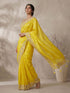 Women's Yellow Art Silk Embroidered Saree With Ready Blouse