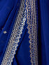 Women's Blue Synthetic Ethnic Motifs Saree With Ready Blouse