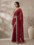Women's Maroon Chiffon Ethnic Motifs Saree with Ready Blouse