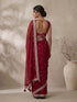 Women's Maroon Chiffon Ethnic Motifs Saree with Ready Blouse