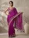 Purple Poly Silk Embroidered Saree with Ready Blouse