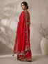 Women's Red Art Silk Embroidered Saree With Ready Blouse