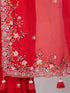 Women's Red Art Silk Embroidered Saree With Ready Blouse