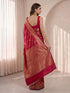 Women's Fuchsia Cotton-Silk Ethnic Motifs Saree With Unstitched Blouse Piece