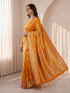 Women's Orange Cotton-Silk Ethnic Motifs Saree With Unstitched Blouse Piece
