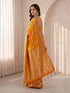 Women's Orange Cotton-Silk Ethnic Motifs Saree With Unstitched Blouse Piece