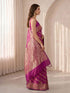 Women's Purple Cotton-Silk Ethnic Motifs Saree With Unstitched Blouse Piece