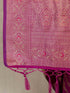 Women's Purple Cotton-Silk Ethnic Motifs Saree With Unstitched Blouse Piece