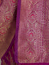 Women's Purple Cotton-Silk Ethnic Motifs Saree With Unstitched Blouse Piece
