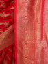Women's Red Cotton-Silk Ethnic Motifs Saree With Unstitched Blouse Piece