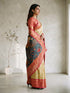 Women's Gold Cotton-Silk Ethnic Motifs Saree With Unstitched Blouse Piece
