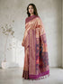 Women's Purple Cotton-Silk Ethnic Motifs Saree With Unstitched Blouse Piece