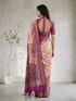 Women's Purple Cotton-Silk Ethnic Motifs Saree With Unstitched Blouse Piece