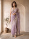 Lavender Organza Embroidered Saree with Blouse Piece