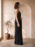 Women's Black Georgette Hem Design Saree With Unstitched Blouse Piece