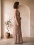 Women's Peach Organza Embroidered Saree With Unstitched Blouse Piece