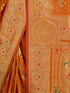 Women's Orange Cotton-Silk Ethnic Motifs Saree With Unstitched Blouse Piece