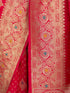 Women's Pink Cotton-Silk Ethnic Motifs Saree With Unstitched Blouse Piece