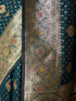 Women's Teal Cotton-Silk Ethnic Motifs Saree With Unstitched Blouse Piece
