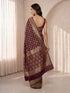 Women's Purple Cotton-Silk Ethnic Motifs Saree With Unstitched Blouse Piece