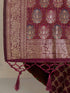Women's Purple Cotton-Silk Ethnic Motifs Saree With Unstitched Blouse Piece