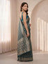 Women's Turquoise Blue Cotton-Silk Ethnic Motifs Saree With Unstitched Blouse Piece