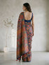 Women's Navy Blue Moonga-Silk Ethnic Motifs Saree With Unstitched Blouse Piece