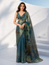 Women's Blue Silk-Blend Ethnic Motifs Saree With Unstitched Blouse Piece