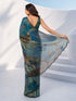 Women's Blue Silk-Blend Ethnic Motifs Saree With Unstitched Blouse Piece