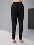 Women's Black Viscose Solid Churidar