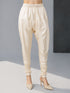 Women's Cream Viscose Solid Churidar Pants | Elastic Waist