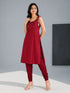 Women's Maroon Viscose Solid Churidar
