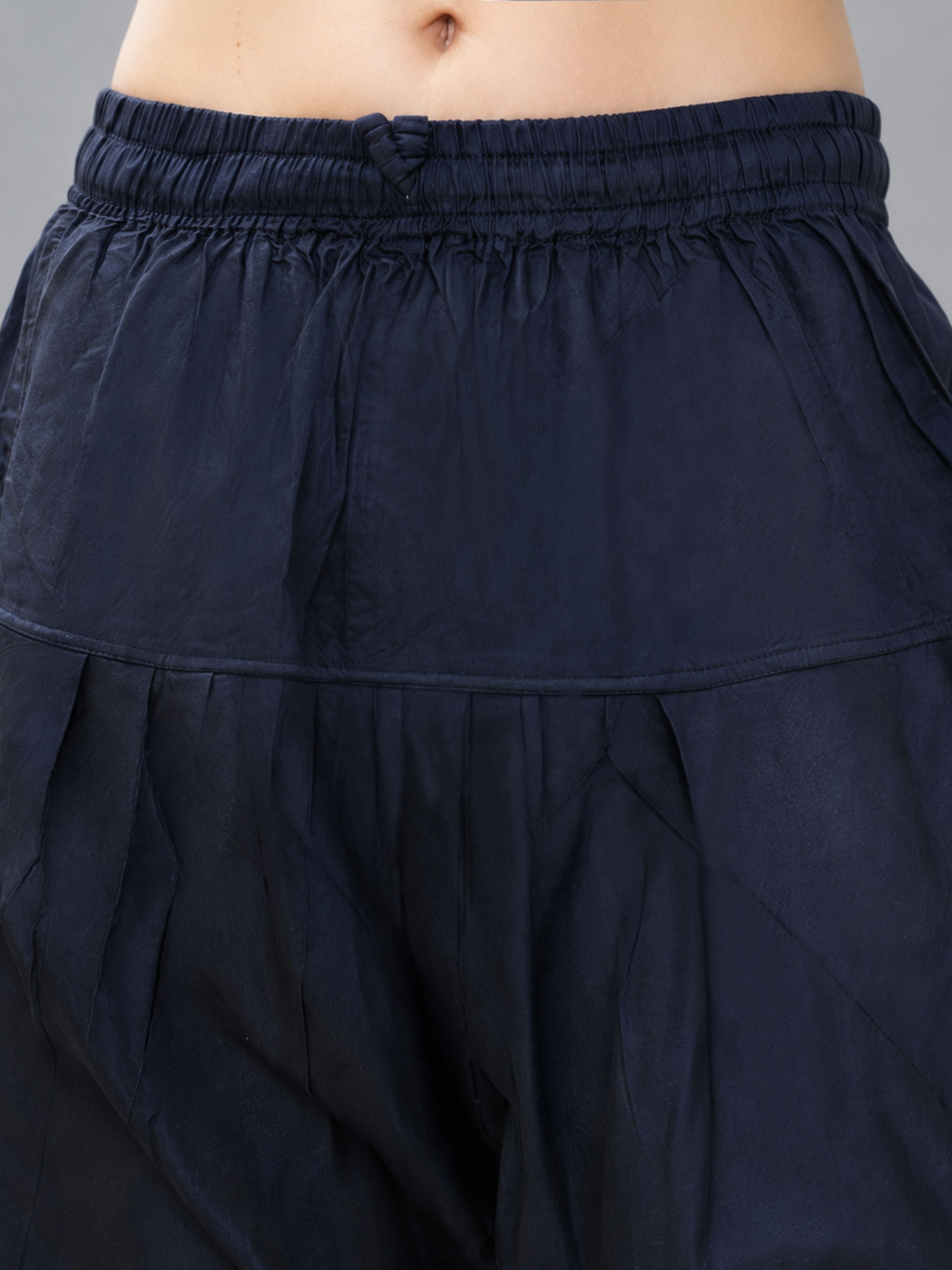 Women's Navy Blue Viscose Solid Churidar