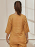 Women's Dusty Saffron Linen Cotton Round Neck Yoga Kurta