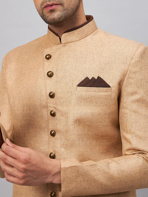 Men's Beige Indo Western Set