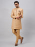 Men's Beige Indo Western Set