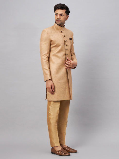 Men's Beige Indo Western Set