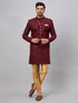 Men's Maroon Indo Western Set