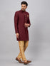 Men's Maroon Indo Western Set